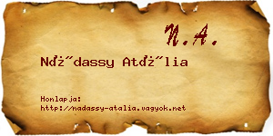 Nádassy Atália névjegykártya